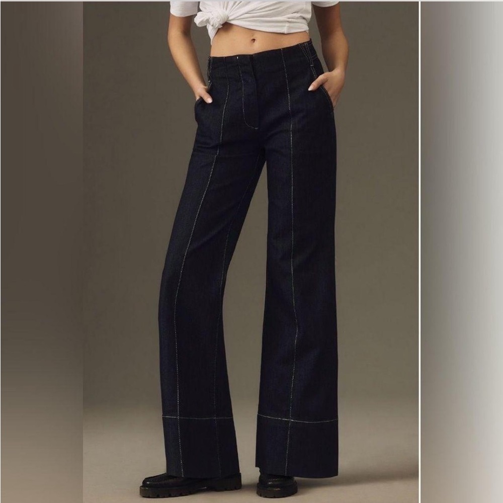 NWT Anthropologie Maeve Clean
High-Rise Wide-Leg Trouser Jeans 25